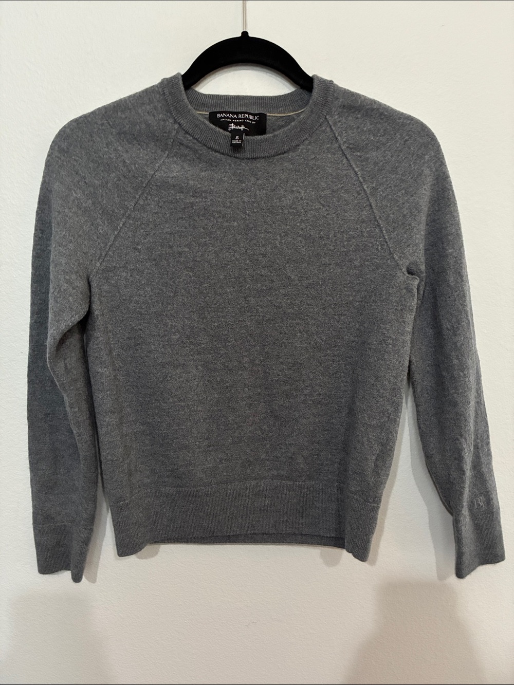 Banana Republic Heather Gray Crewneck Pullover Italian Merino Yarn